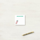 かわいいピンクの鉛筆 ポストイット (デスク上)