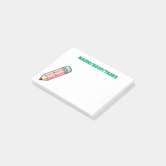 かわいいピンクの鉛筆 ポストイット (アングル)