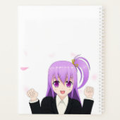 かわいいピンクの陽気なアニメガール日本の2025 プランナー手帳 (裏面)