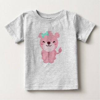 かわいいピンクの雌ライオン ベビーTシャツ