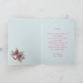 かわいいピンクの雪だるまドータークリスマスカード サンキューカード (内部)