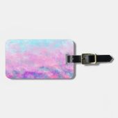 かわいいピンクの雲のモノグラム ラゲッジタグ (正面横)