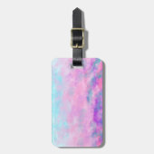 かわいいピンクの雲のモノグラム ラゲッジタグ (正面縦)