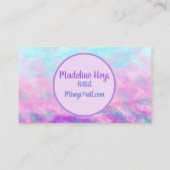 かわいいピンクの雲のモノグラム 名刺 (裏面)