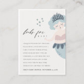 かわいいピンクの青の小さな人魚リクエスト赤ちゃんシャワー エンクロージャーカード (正面)