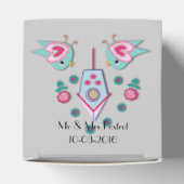 かわいいピンクの青みすぼらしいシックな鳥と鳥の家 フェイバーボックス (上部)