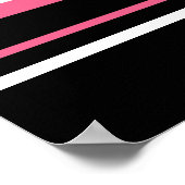 かわいいピンクの靴下モンキーガールフラワーハットストライプ ポスター (角)