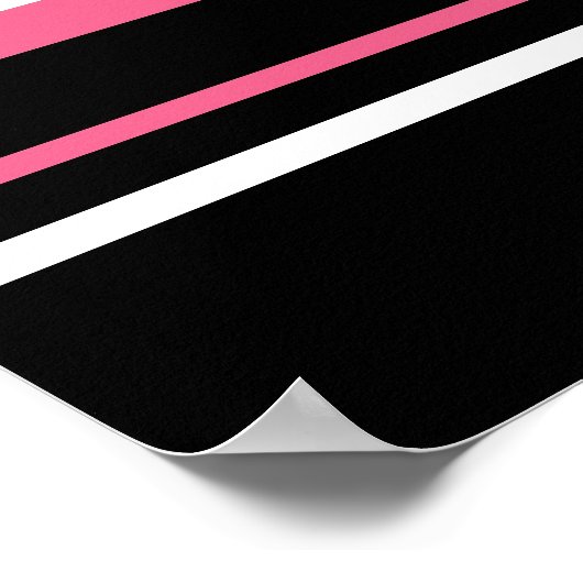 かわいいピンクの靴下モンキーガールフラワーハットストライプ ポスター (角)