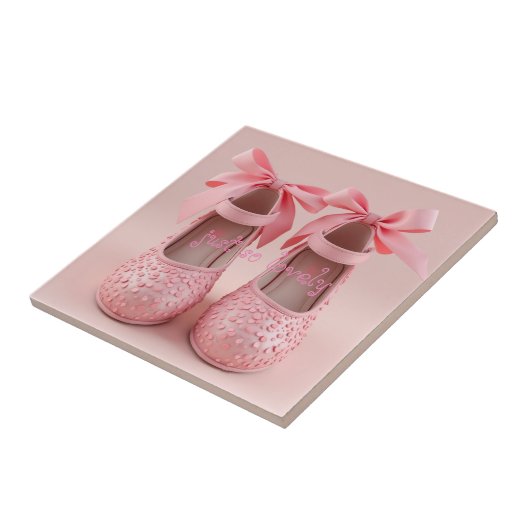 かわいいピンクの靴 タイル (側面)