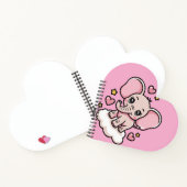 かわいいピンクの飛行ゾウ 夢のような星とハート ノートブック (内部)