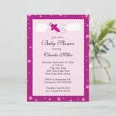 かわいいピンクの飛行機のボーイ·ベイビーシャワー 招待状 (スタンド正面)