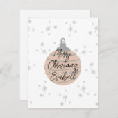 かわいいピンクの飾り 白 灰色 クリスマスモノグラム ノートカード (正面/裏面)