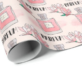 かわいいピンクの香水 | Parfum |フローラ |パステルピンク ラッピングペーパー (ロールコーナー)