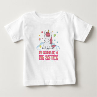 かわいいピンクの魔法のユニコーン私は姉になる ベビーTシャツ
