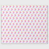 かわいいピンクの魚のパターン ラッピングペーパー (フラット)