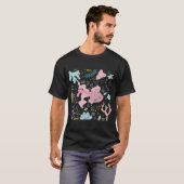 かわいいピンクの魚の水中落書き Tシャツ (正面フル)