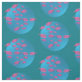 かわいいピンクの魚の生地 ファブリック (見本)