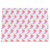 かわいいピンクの魚柄 ラージペーパーバッグ (正面)