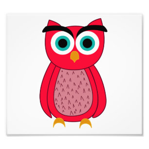 かわいいピンクの鳥のイラスト フォトプリント