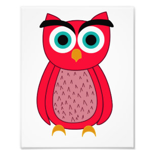 かわいいピンクの鳥のイラスト フォトプリント