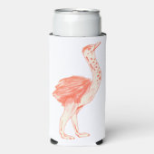 かわいいピンクの鳥芸術的ベビーダチョウ スリム缶クーラー (Seltzer正面)