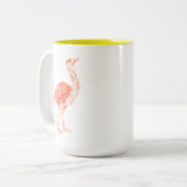 かわいいピンクの鳥芸術的ベビーダチョウ ツートーンマグカップ (正面左)