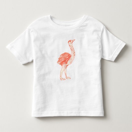 かわいいピンクの鳥芸術的ベビーダチョウ トドラーTシャツ (正面)