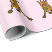 かわいいピンクの鹿スケッチキッズクリスマス ラッピングペーパー (ロールコーナー)