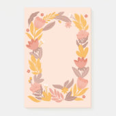 かわいいピンクの黄色の庭のフローラ。植物花 ポストイット (正面)