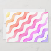 かわいいピンクの黄色の波ガールフォト誕生日 サンキューカード (裏面)