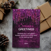 かわいいピンクの黒いグリッタードリップスクリスマスの新年