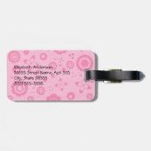 かわいいピンクの黒い靴の名前の粋なシマウマのプリント ラゲッジタグ (裏面横)