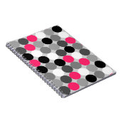 かわいいピンクの黒と白のドットのベクトルパターン ノートブック (右側)