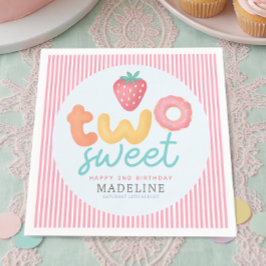 かわいいピンクの2歳の夏の誕生日 スタンダードカクテルナプキン
