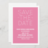 かわいいピンクの「とりあえず保存」招待状 招待状 (正面/裏面)