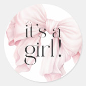 かわいいピンクの コケティーボウ 女の子です ラウンドシール (正面)