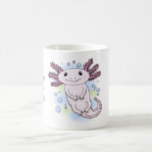 かわいいピンクのaxolotlメキシコの歩く魚のペットアニメ コーヒーマグカップ (中央)