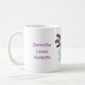 かわいいピンクのaxolotlメキシコの歩く魚のペットアニメ コーヒーマグカップ (左)