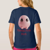 かわいいピンクのBlob — かわいい3Dキャラクター Tシャツ (裏面)