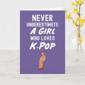 かわいいピンクのKポップカード　女子のためのカード カード (黄色い花)