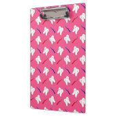 かわいいピンクのtoothburshesおよび歯パターン クリップボード (左)