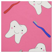 かわいいピンクのtoothburshesおよび歯パターン ファブリック (見本)