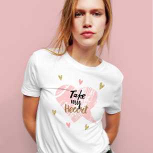 かわいいピンクは私のハートバレンタインデー愛好家の贈り物を取る Tシャツ