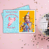 かわいいピンクアクソロテルアンダーザシー誕生日 サンキューカード