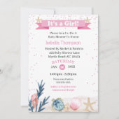 かわいいピンクアンダーザシー招待状 招待状 (正面)