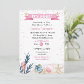 かわいいピンクアンダーザシー招待状 招待状 (スタンド正面)