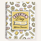 かわいいピンクイエローキッチンダイアリーベーキング版 ノートブック (正面)