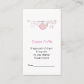 かわいいピンクイラストレーションおむつラッフル エンクロージャーカード (正面)