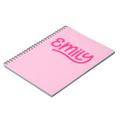 かわいいピンクエミリー手書きタイポグラフィ ノートブック (左側)