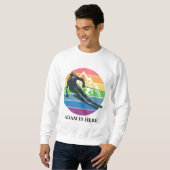 かわいいピンクカスタマイズのスパーソナライズされたポーツ スウェットシャツ (正面フル)